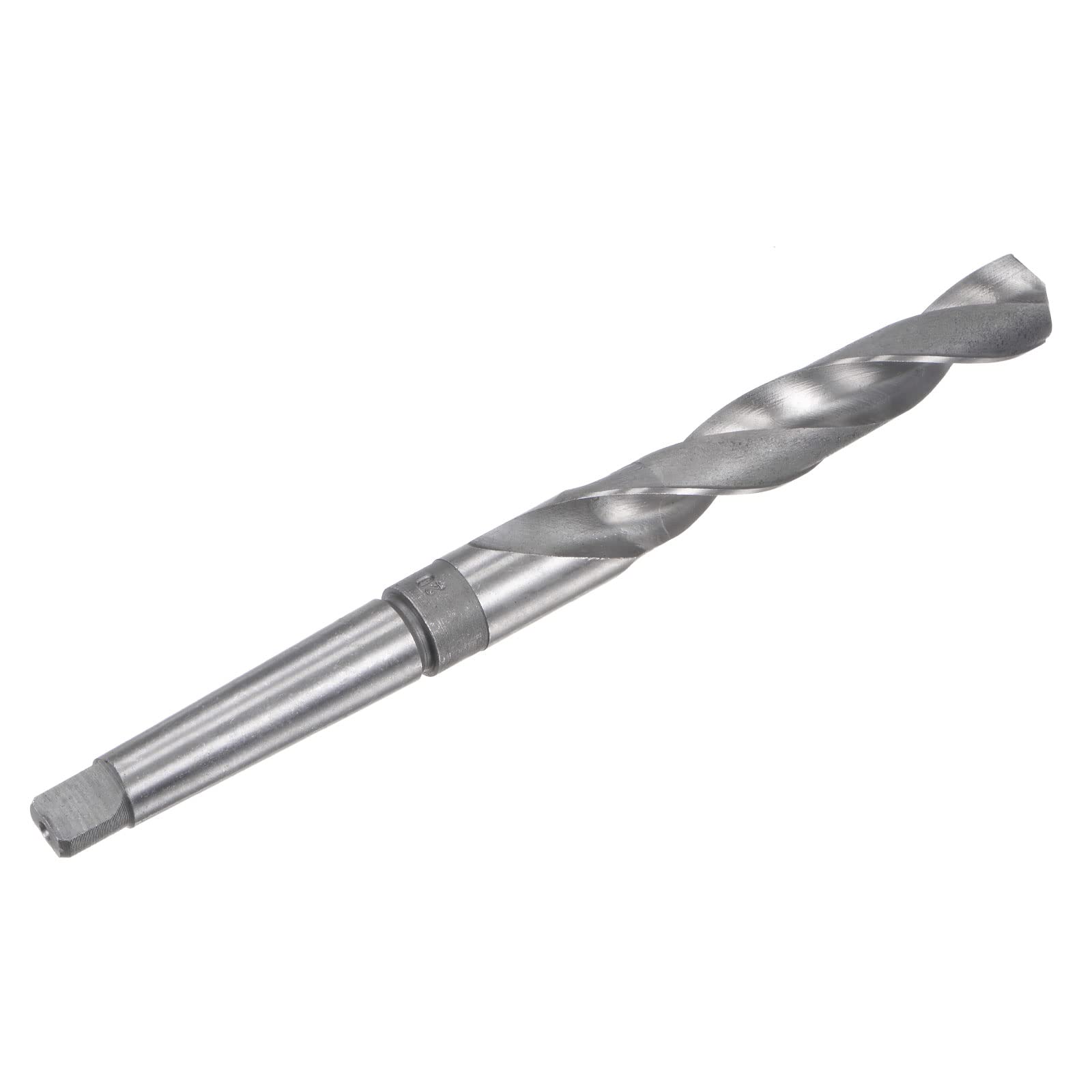 sourcing map Punta elicoidale in acciaio ad alta velocità da 20 mm con gambo conico MT2 Morse, lunghezza complessiva da 240 mm