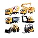 Lihgfw Legierung Baufahrzeuge Autos Set Auto Bagger Spielzeug Ziehen Zurück Play Cars Models 1/18 Für Kinder, 6 Stück (Color : Yellow)