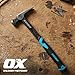 OX Pro 30-Oz Ultrastrike Framing Hammer: Milled Face, Straight Claw, Robust Power, Vibration Dampening Bridged Neck, One Piece Steel Handle, Non-Slip Grip, Safety Features for Ultimate Durability