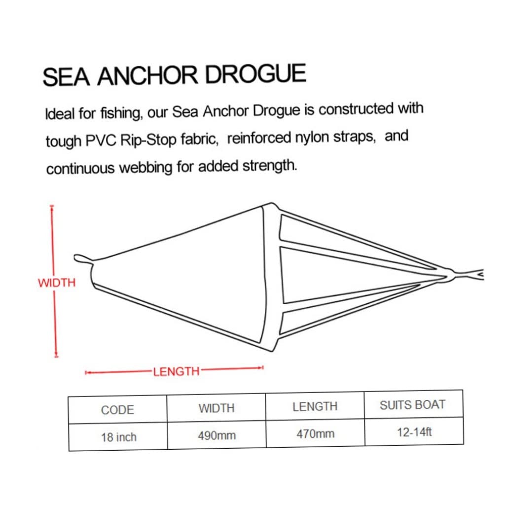 Drift Sock avec Harnais Bouée Ancre De Mer Pêcheurs À Ligne Pêche Drogue Bateau Ancres Ancre De Bateau Bouée Ancre Flottante pour Kayak Bateau 18 Pouces Orange
