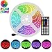 Produktbild AveyLum Flexibele 10M LED Streifen Nicht Wasserdicht 5050 SMD RGB LED Lichtband mit 44 Tasten IR Fernbedienung Empfänger und 24V 6A Netzteil für Haus, Küche, Weihnachtsfeier und Hochzeits Dekoration