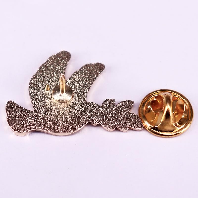 Image of Dove Of Peace Enamel Pin Pigeons carrying olive branches Badge Brooch For Backpacks