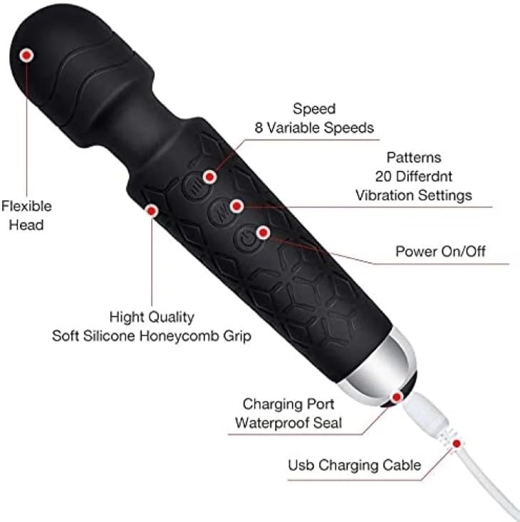 SOME TWIST Handheld Body Massager, USB Rechargeable, Waterproof 3 51W7807eC0L