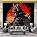 Wall Mural Wallpaper Anime Japanese Armour Epic Samurai Wall Decor for Living Room Bedroom, Black Non-Woven Mural for Children's Room Office Photo Paper Poster, W79 x H55