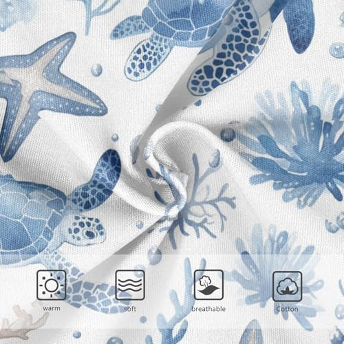 Wusikd Blue White Turtles Girls' Underwear Cotton Sea Girls Briefs Soft Toddler Underwear 2T3
