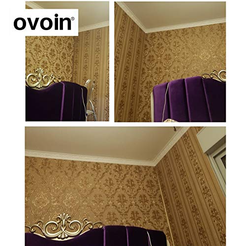 Dormitorio del Brillo del Oro Floral Beige Gris de Lujo del Damasco Papel Pintado con Textura de Vinilo Amarillo del Damasco de la Raya de Papel de Pared de la Sala Rollo Papel Tapiz