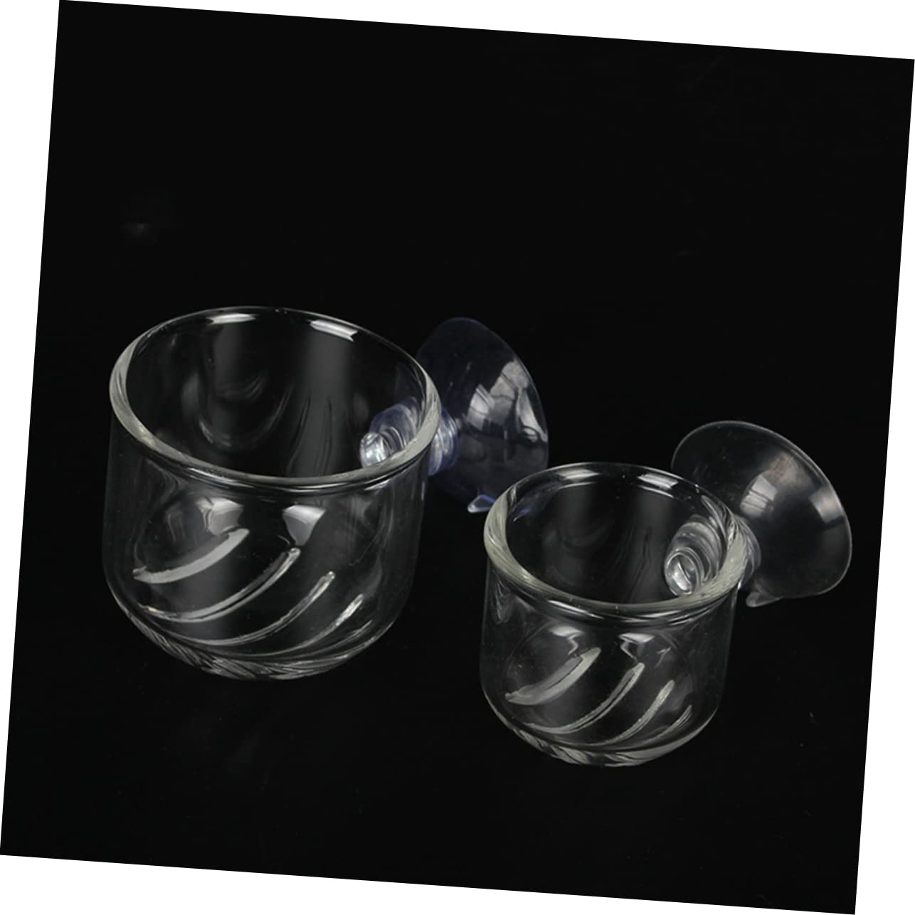 PRETYZOOM Alimentador De Peces Suministros Acuáticos Taza De Alimentación De Vidrio Equipo De Acuario Transparente Productos Acuáticos De Tanque Súper 4 Uds