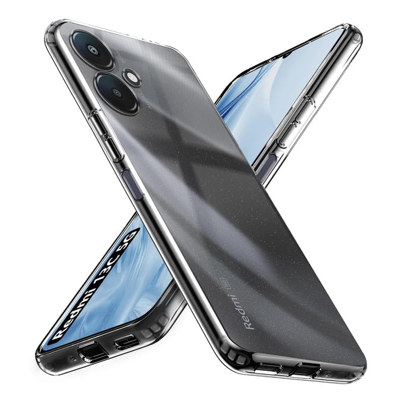 Image of Case Creation New Xiaomi Poco M6 Premium Imported 0.3mm Crystal Clear Totu Silicone Transparent Flexible Soft Corner Protection with TPU Slim Back Case Color Variation Cover for Poco M6