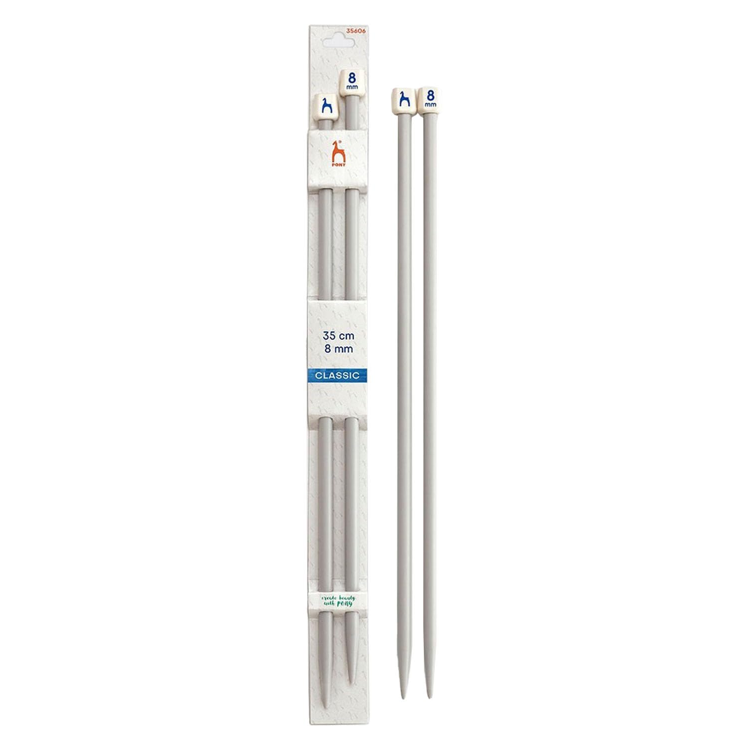 Pony Classic Aluminium Knitting Needles 35cm 8mm - Single Piece