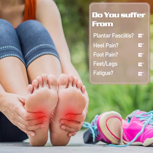 Image of 2 Pairs Memory Foam Insoles, Full-Foot Responsive Cushioning, Plantar Fasciitis Insoles for Women Man, Orthotic Shoe Inserts Arch Support Inserts (Black,Pink, W 7.5-8.5 /M 5.5-6.5)