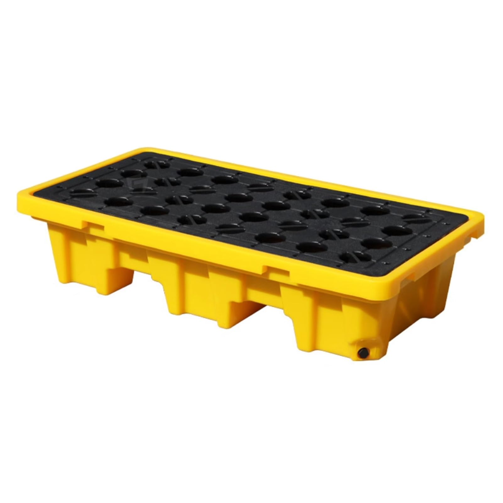 GYEQXKT Spill Containment Platform, Yellow And Black Polyethylene Pallet, Warehouses Factory Workshop Leakproof Tray, Storage Stack Oil Drums Paint Bucket Pallets (Size : 51.18x26.77x11.81in/130x68