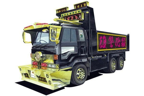 Camion benne Dump Scorpion Grand Dump Aoshima 1/64 pour diorama urbain et collection de miniatures