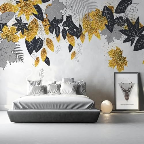 Mural 3D Decoración De Pared Para El Hogar Plantas Hojas Dormitorio Sala De Estar Papel Pintado Moderno-300Cm×210Cm