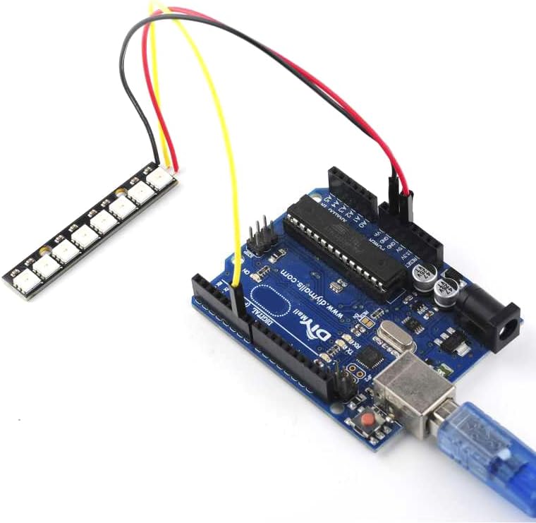 Miniatura 4 de 10PCS 8 RGB LED Stick 8 X WS2812B 5050 RGB LED con controladores integrados para Arduino Raspberry Pi DC4-7V