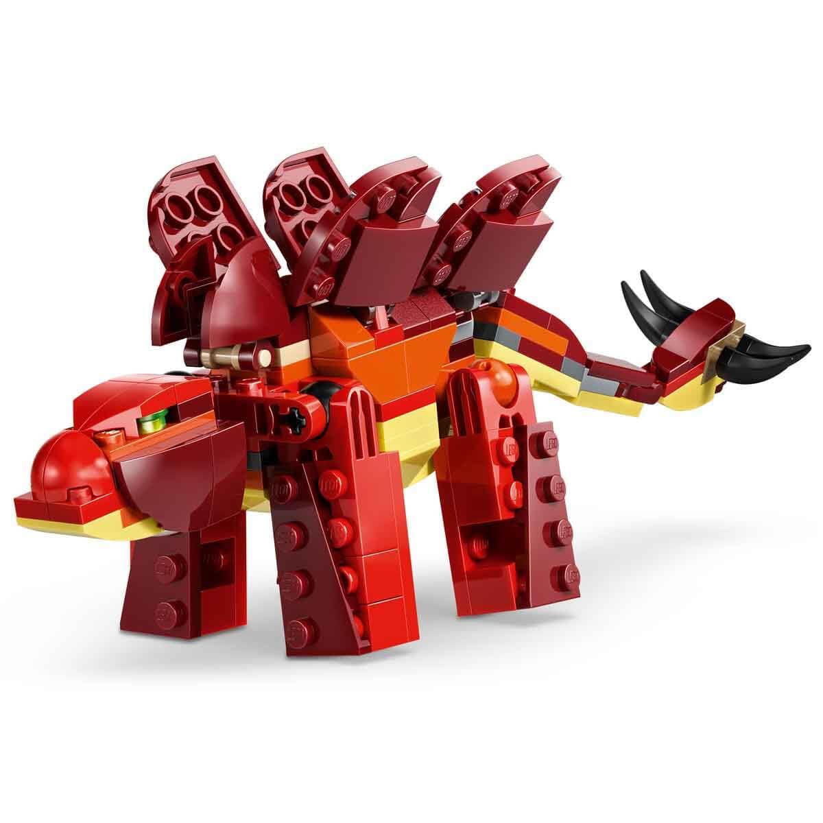LEGO Creator 3 w 1 Groźny dinozaur, trzy opcje budowania: welociraptor, stegozaur lub pterozaur, zabawka konstrukcyjna dla chłopca i dziewczynki, prezent dla dzieci w wieku od 8 lat 31379