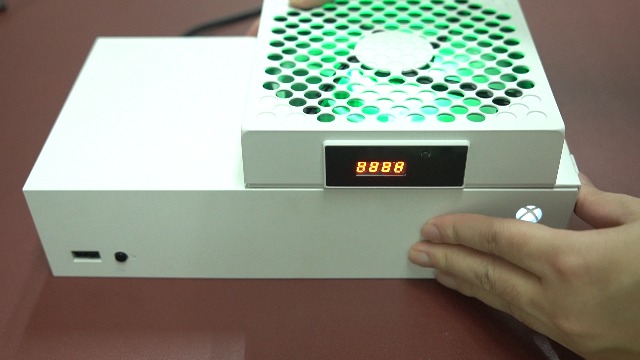 Image of DEPGI Cooling Fan for Xbox Series S, Featuring Automatic Fan Speed Adjustment Based on Temperature, LED Display Screen, Low Noise, Easy Installation, 3 speeds, with RGB LED