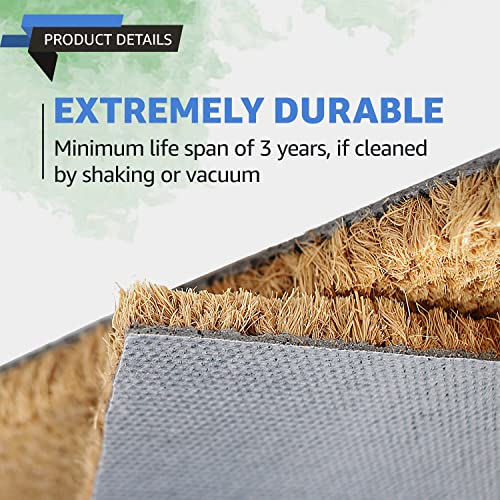 LuxUrux Coir Door Mats, 44 x 75 cm - Natural Coir Door Mat for Indoor & Outdoor Use - Durable Heavy-Duty Entrance Mat, Non-Slip Backing, Ideal for Home, Office, or Commercial Spaces - Image 4