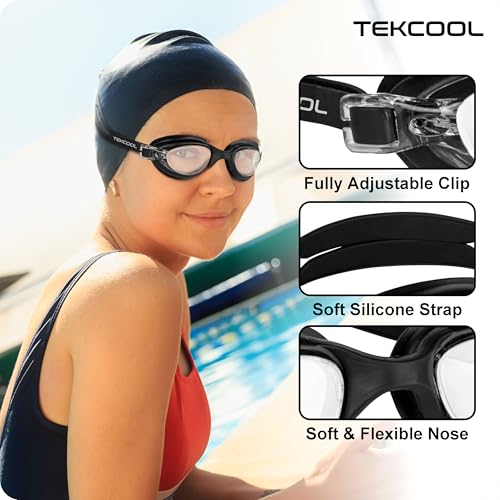 Image of TEKCOOL Swimming Goggles for Men & Women With Adjustable Strap and Air Goggles