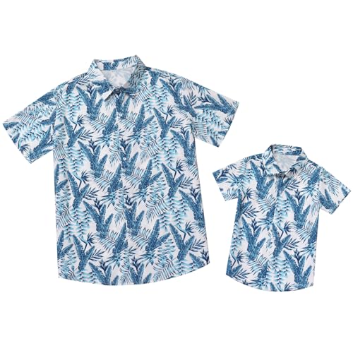 Image of Daddy and Me Matching Outfits Hawaiian Father and Son Matching Shirts for Family Photoshoot Summer Men Boys Father's Day Tops