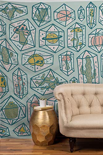 Image of Society6 Doodle by Meg Crystals and Plants Tapestry, 50 in x 60 in, Multi