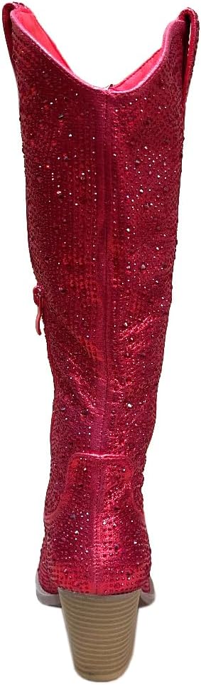 ABSOLEX Women Western Cowgirl Cowboy Pointed Toe Rhinestone Knee High Boots - 第 31/64 張圖片