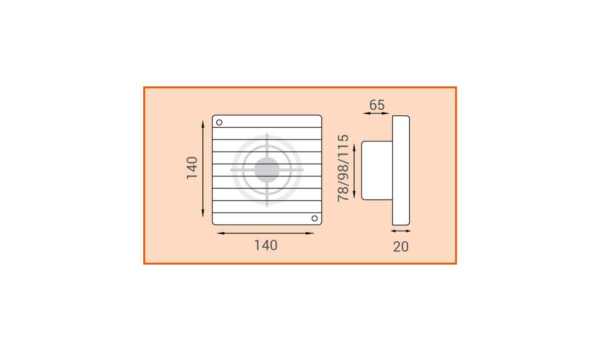 LMT Aspiratore da parete D. 80mm ad aspirazione assiale - T80 - LUX 102