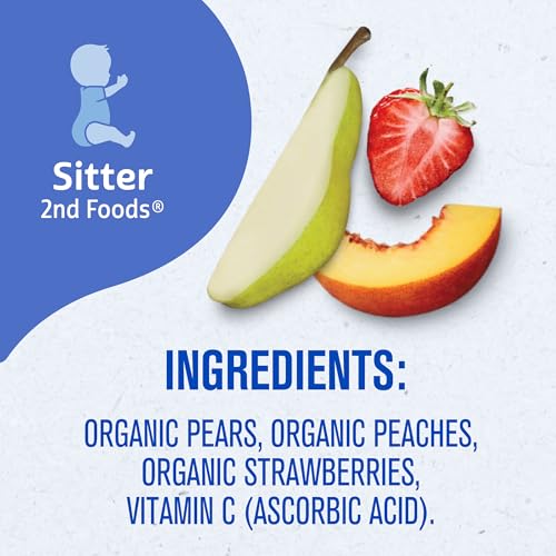 Gerber Stage 2 Organic Pear Peach Strawberry Pouches, 3.5 Oz, 12 Pack - image 8