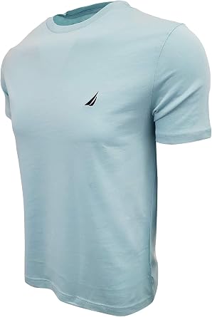 Nautica Men's Short Sleeve Solid Crew Neck T-Shirt (Medium, Harbor Mist 2021)