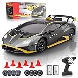 LUXOS RC Lamborghini Remote Control Cars, 1:18 Scale Officially Licensed Lamboghini Toy Car, Cool RC Car Toys for 4 5 6 7 8 9 10 11 12 Year Old Boys Kids Adults Gifts,15km/h Fast RC Drift Cars (Grey)