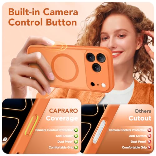 Coque iPhone 17 Pro Max orange magnétique et mate avec protection caméra
