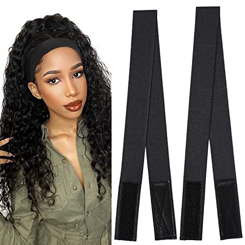 2Pcs Elastic Band for Wigs-Lace Melt Band, 3Cm Elastic Edge Laying Band for Hair,24Inch Length Edge Elastic Band for Closure Wigs Baby Hair