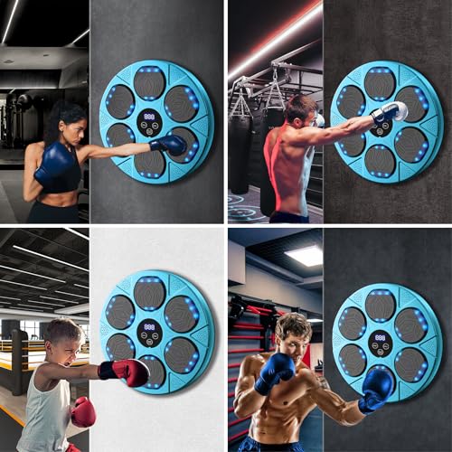 Swetfela Music Boxing Machine,Bluetooth Musik Box Maschine mit Boxhandschuhen,9 Geschwindigkeitsmodi Musik Box Machine,LED Boxmaschine mit Musik Erwachsene,Boxen Kinder,Stressabbau