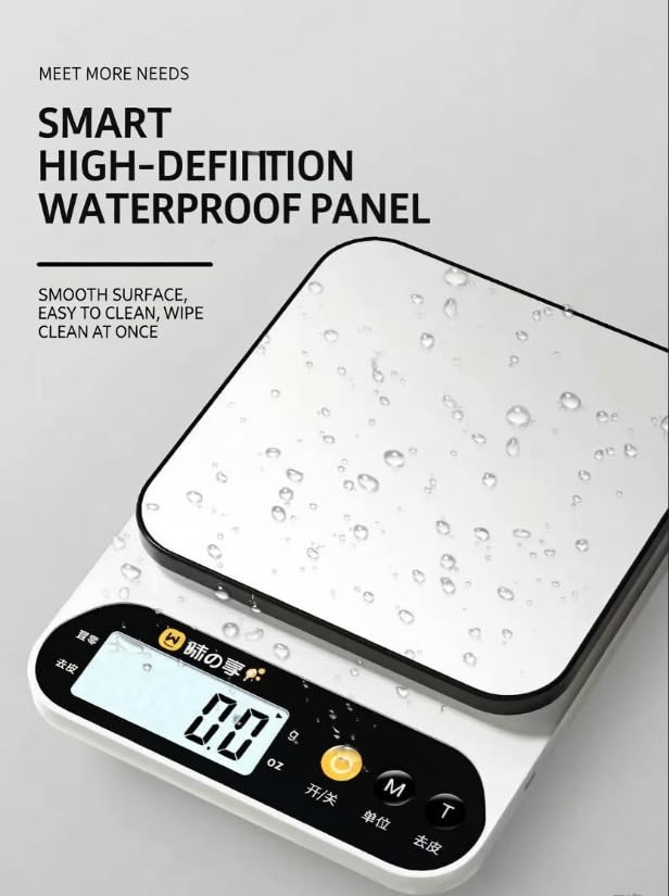 Digital Kitchen Scale, Coffee Food Scale with 0.1g High Precision, 5kg/11lb Multifunction Cooking Scale with Stainless Steel Top, Tare Function, Battery Powered for Baking and Cooking (10kg)