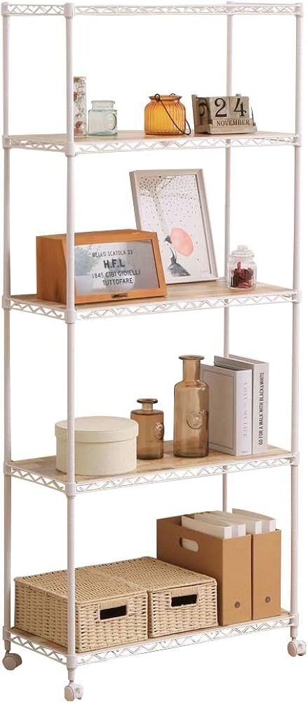 ⭐️新品未使用⭐️HTC⭐️マルチカラー4色ストーン⭐️ブラウンレザー⭐️85/34 Amazon｜カラーメタルラック ウッドボード付き CMM-75185B ホワイト