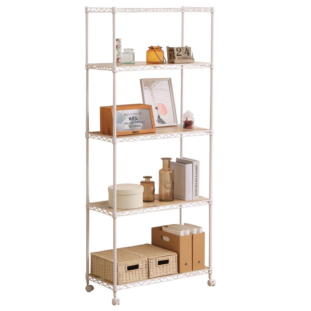 Amazon｜カラーメタルラック ウッドボード付き CMM-75185B ホワイト