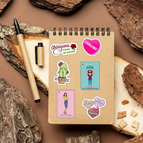 Image of Funny Chingona Stickers for Mexican Latina Women, Bold Hispanic Heritage Decals for Water Bottles Laptop Kindle, Vibrant Chicana Power Gift Set, Waterproof Vinyl