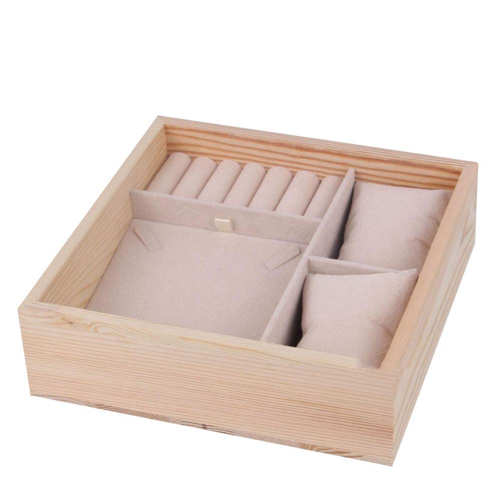 Boîte de montre en bois de 23x23 cm pour l'organisation de vos bijoux