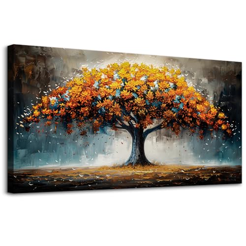 KELIYUAN Large Wall Art For Living Room Canvas Wall Decor For Bedroom Office Restaurant Mural Abstract Tree Landscape Wall Pictures prints Artwork Ready To Hang Modern Aesthetic Home Decor 24x48In