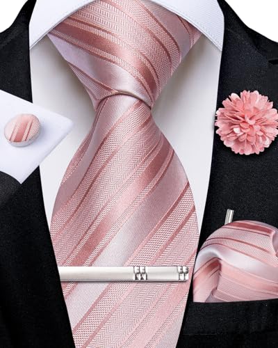 Image of DiBanGu Silk Zipper Ties for Men, Formal Pre-tied Necktie | Adjustable Tie,6PCS,Various Design Styles,Jacquard Woven,Skin-friendly,Practical Gift,Great for Wedding Party,Business Formal