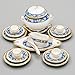 Odoria 1/12 Miniature Service de Table Céramique 17 pièces Bleu méditerranéen Cuisine de Maison de Poupées