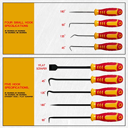 Sunplux 9-Piece Heavy Duty Precision Pick & Hook Set, Car Auto Oil Seal/O-Ring Seal Gasket Pick Hook Puller Remover, Electronics Hand Tool Set #TOP3