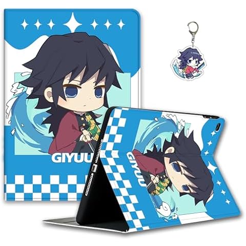 SodaMeow Demon Tablet Case with Pencil Holder Compatible with iPad 7/8/9/10/Pro/Air/Mini Slayer Tablet Case Nezuko (Giyuu-1,iPad 10th (10.9")) Cover