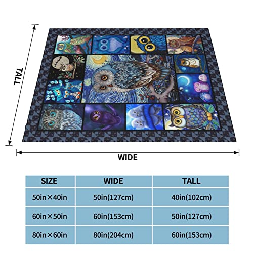 Owl Gifts For Women, Owl Blanket 50''X60'', Owl Decor, Owl Receiving Blankets Birthday Christmas Owl Lover Gifts Soft Cozy Flannel Throw Blanket For Couch Sofa All Season Owl Blankets For Girls #TOP5