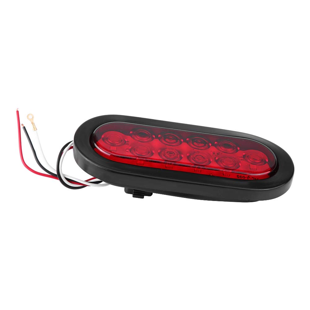 Tbest Światła Przyczepy LED 6 szt. 12 V 10 Diod LED Stop Turn Oświetlenie Tylne Trwała Obudowa z Poliwęglanu Wodoodporna do Samochodów Ciężarowych i Czerwono-czarna