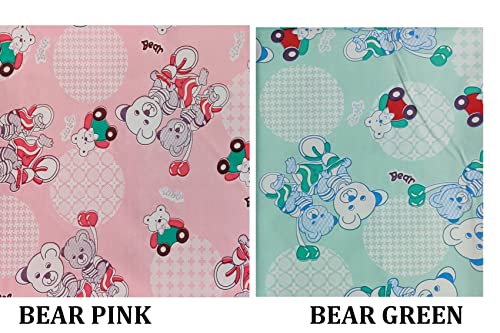 Image of EcoSoft Plastic Sheet,PVC Sheet for Kids,Rubber Sheet for Babies,Bed Wetting Protector(90 x 135 cm) (Bear Pink & Green)
