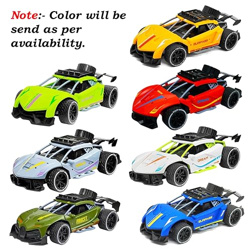 Image of Sidak 1:16 Scale RC Toy Car with Long Range 2.4 Ghz Joystick Remote Control - High Speed Durable Sports Vehicle with Rechargeable Battery - Ideal for Kids & Beginners (Orange)