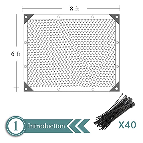 Malifea 40% Sun-Block Shade Cloth Mesh Shade Cloth Uv Resistant Taped Edge With Grommets For Garden Patio&Plants, Black 6X8Ft #TOP1