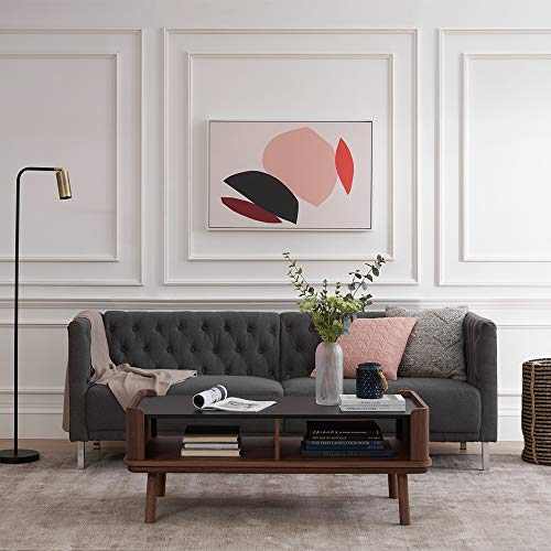 Mopio Aiden Classic Contemporary Sofa Couch, Tufted Sofa Design Includes Sturdy Chrome Legs