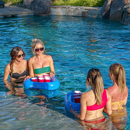 Gopong Pool Pong Rack Floating Beer Pong Set, Includes 2 Rafts And 3 Pong Balls #TOP1