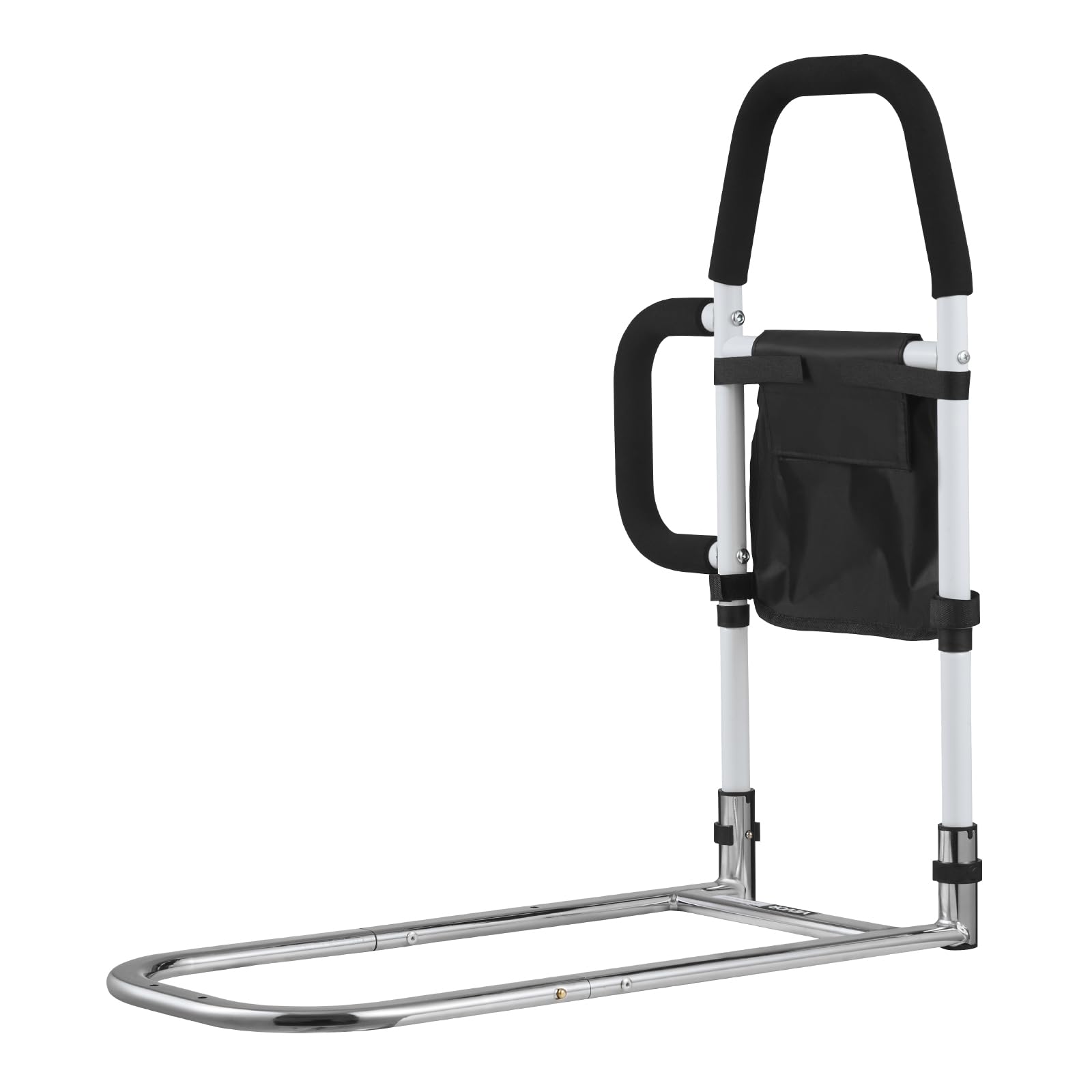 VEVOR Barrière de lit Personnes âgées, Barre d’Appui pour lit, avec poignée latérale et Main Courante en PU, Hauteur réglable, en Tube d'acier au Carbone, Rampe d'assistance de Chevet pour Patients